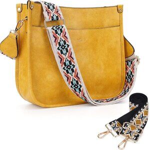 Crossbody Bags for Women Trendy Vegan Leather Hobo Handbags With 2PCS Adjustable